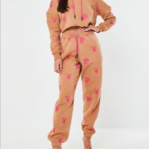 playboy camel all over print oversized joggers